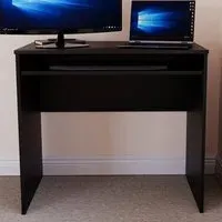 Huby Computer Desk with Sliding Shelf - Black