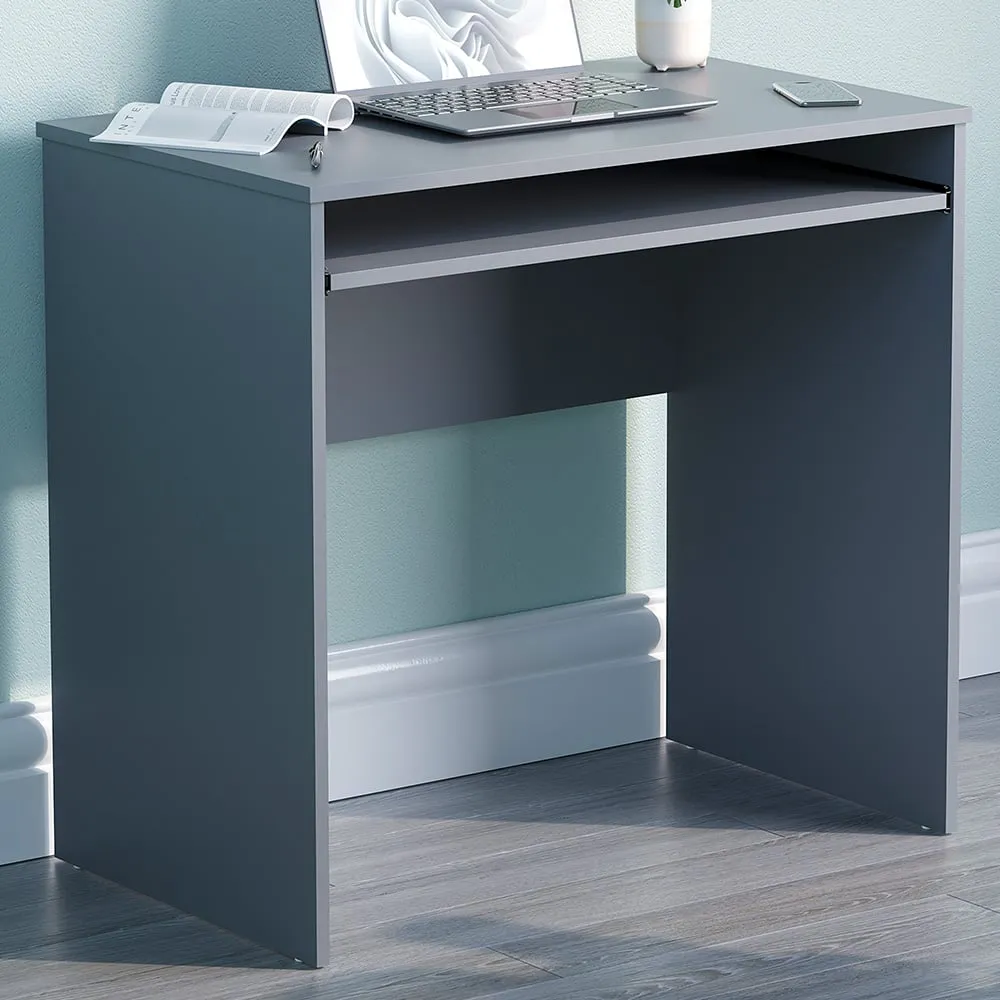 Huby Computer Desk with Sliding Shelf - Grey