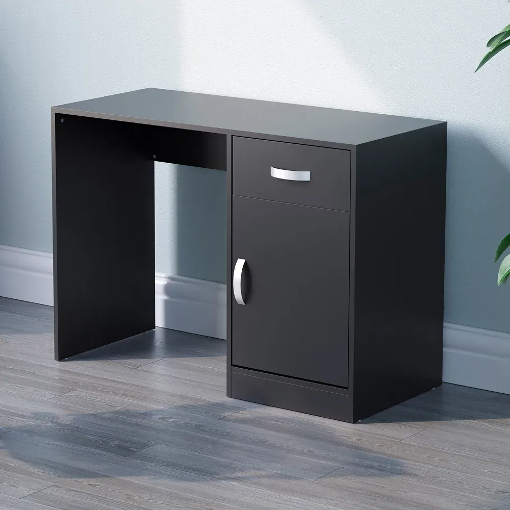 Hudson Computer Desk with Storage - Black