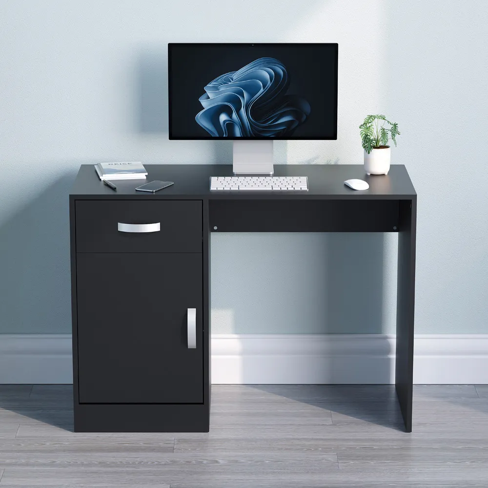 Hudson Computer Desk with Storage - Black