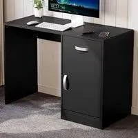 Hudson Computer Desk with Storage - Black