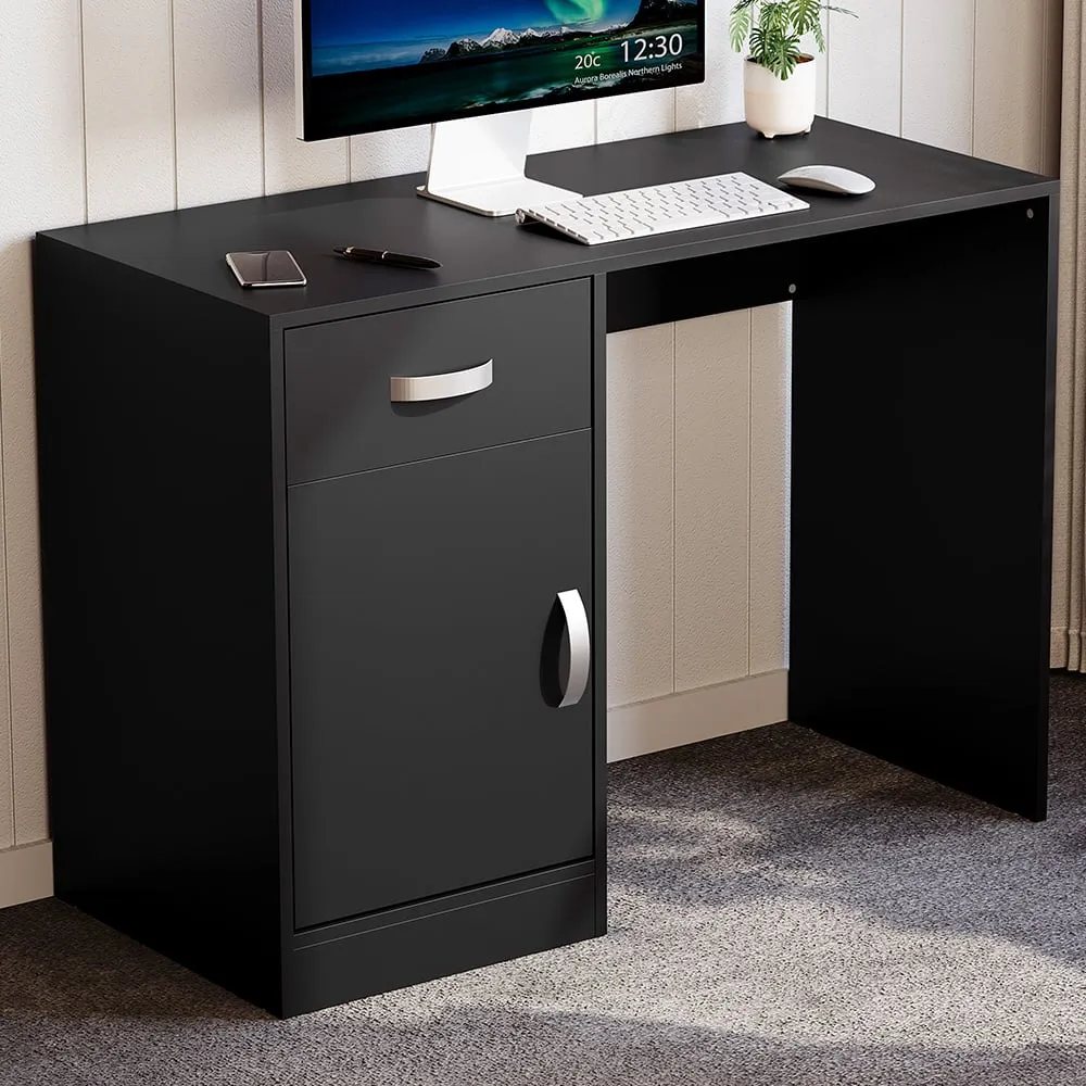 Hudson Computer Desk with Storage - Black image