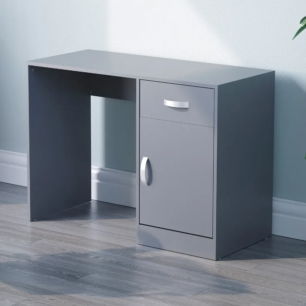 Hudson Computer Desk with Storage - Grey