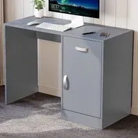 Hudson Computer Desk with Storage - Grey
