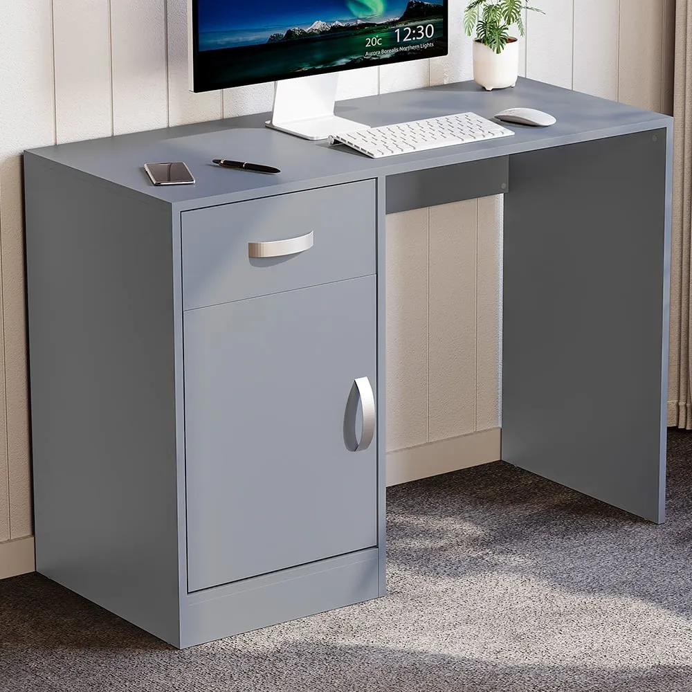 Hudson Computer Desk with Storage - Grey
