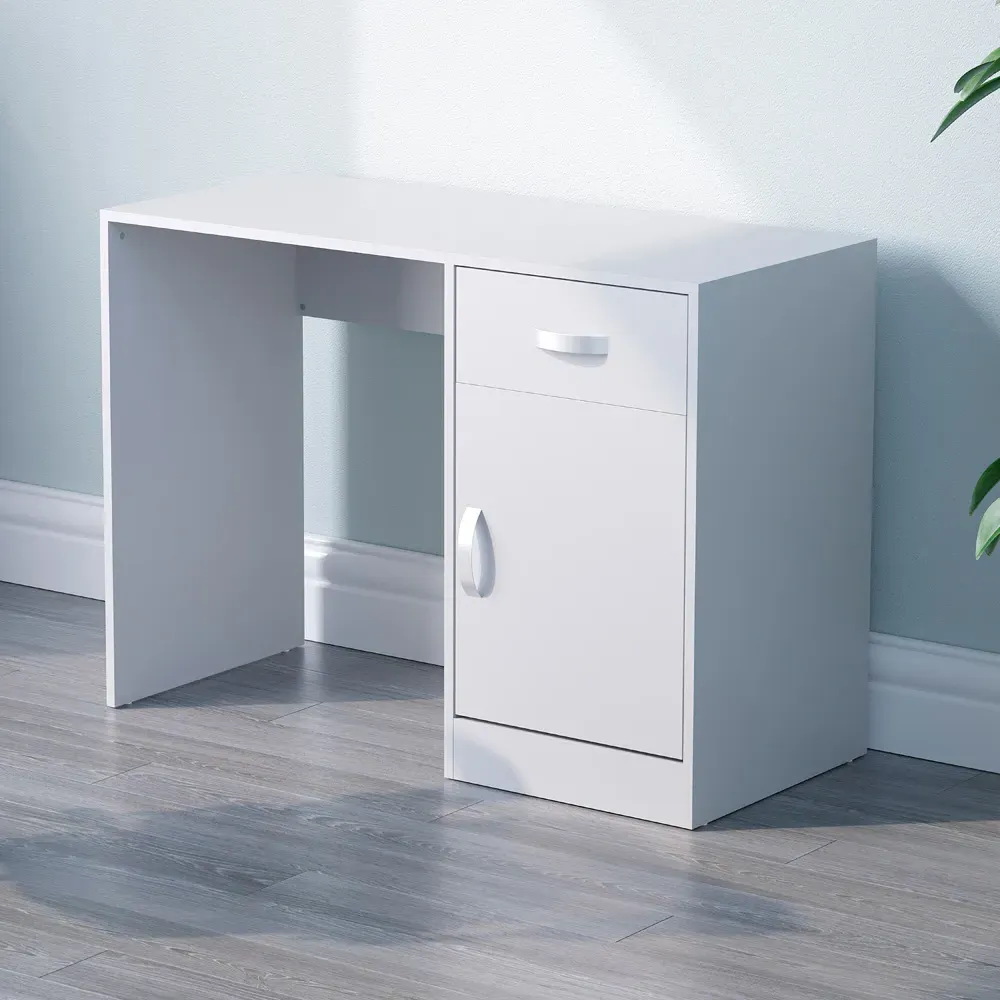 Hudson Computer Desk with Storage - White