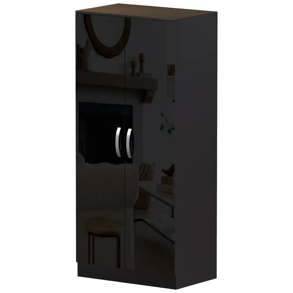 Hulio 2 Door Wardrobe - Black