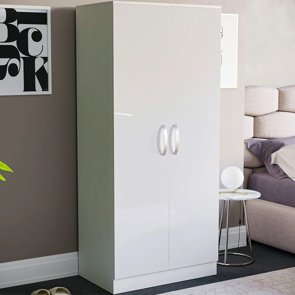 Hulio 2 Door Wardrobe - White