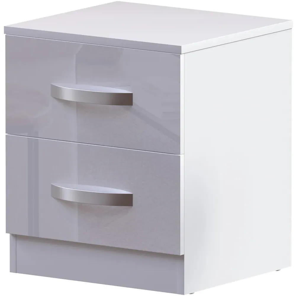 Hulio 2 Drawer Bedside Table - White