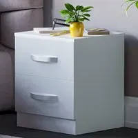 Hulio 2 Drawer Bedside Table - White