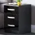 Hulio 3 Drawer Bedside Table - Black, MDF