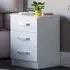 Hulio 3 Drawer Bedside Table - White