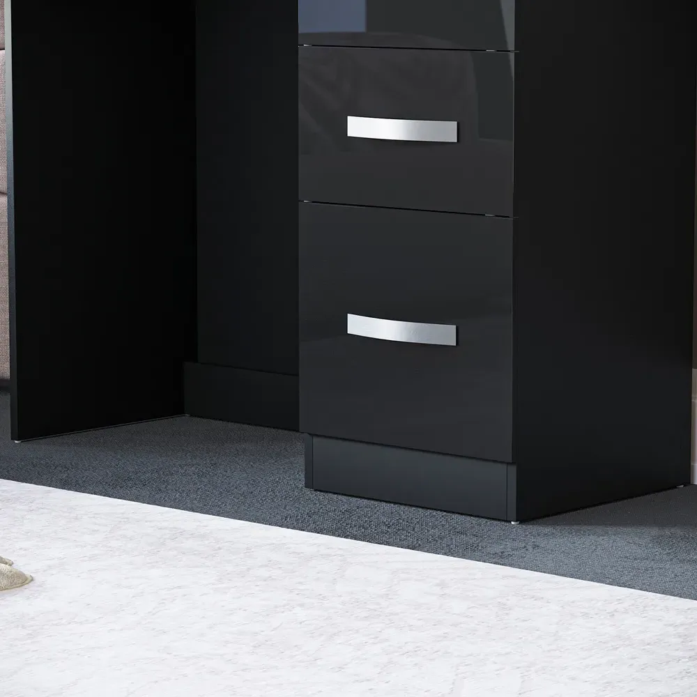 Hulio 3 Drawer Dressing Table - Black