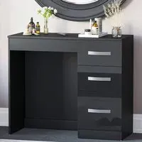 Hulio 3 Drawer Dressing Table - Black