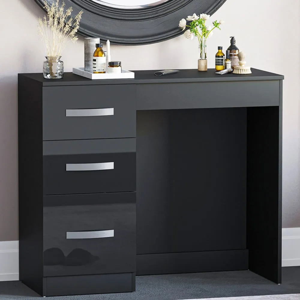 Hulio 3 Drawer Dressing Table - Black