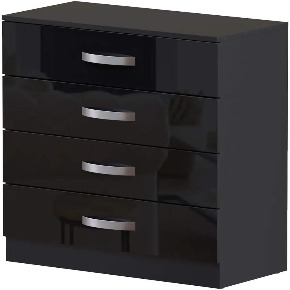 Hulio 4 Drawer Chest of Drawers - Black