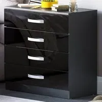 Hulio 4 Drawer Chest of Drawers - Black