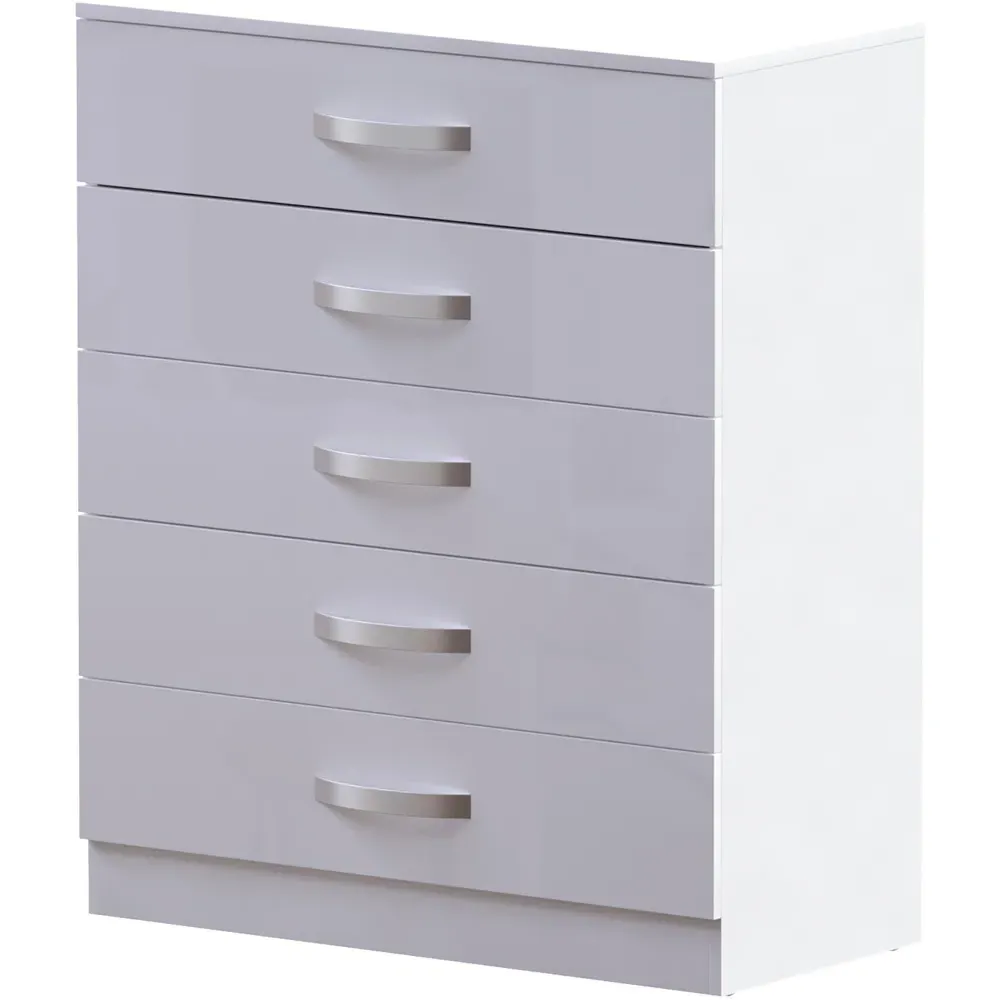 Hulio 5 Drawer Chest of Drawers - White