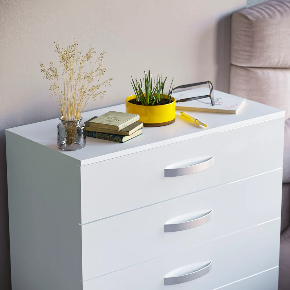 Hulio 5 Drawer Chest of Drawers - White