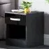 Hulio Single Drawer Bedside Table - Black, MDF