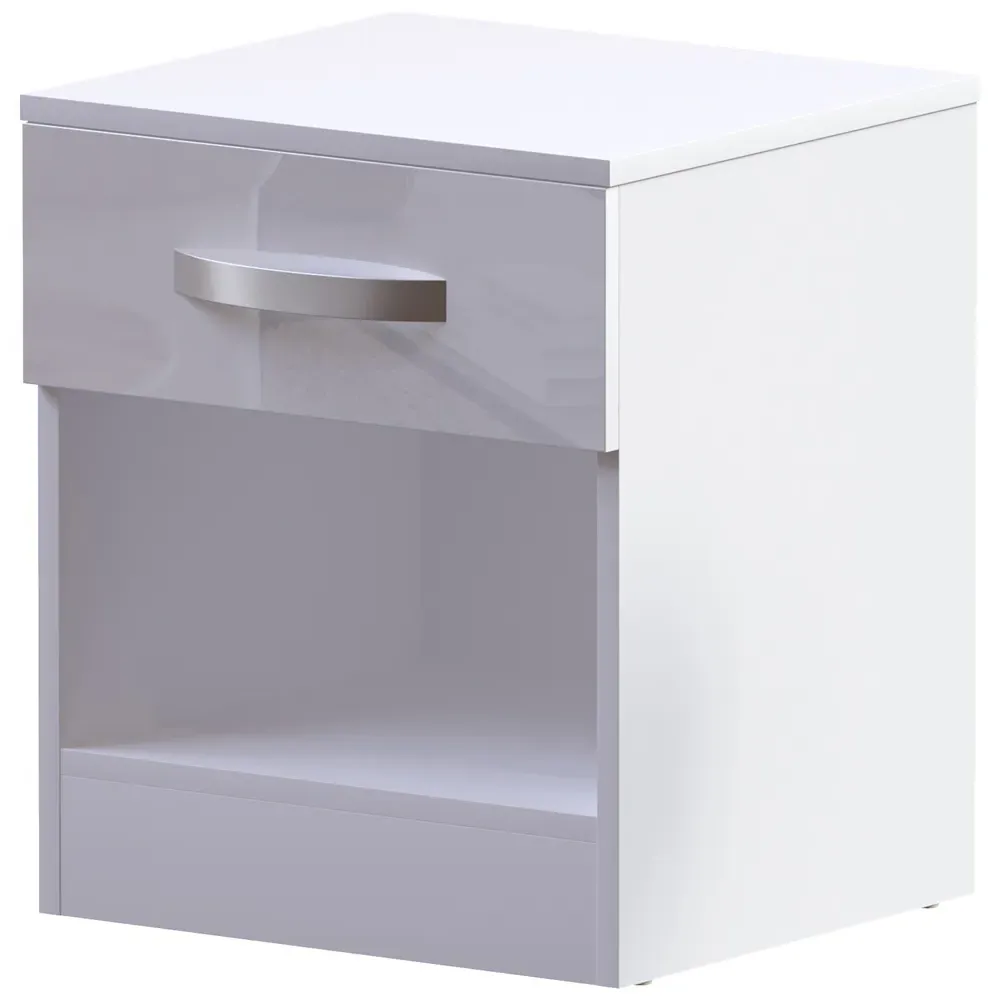 Hulio Single Drawer Bedside Table - White