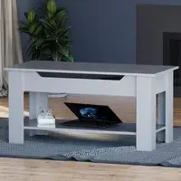 Lift Up Coffee Table with Storage - Grey