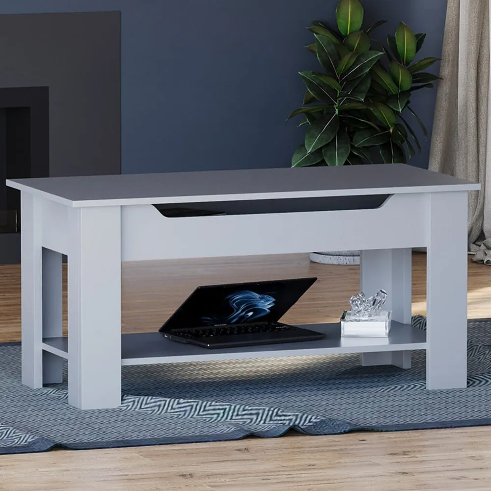 Lift Up Coffee Table with Storage - Grey image