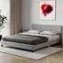 Lisbon Double Bed Frame - Grey, Faux Leather