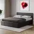 Lisbon Double Ottoman Bed Frame with Storage - Black, Faux Leather