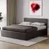 Lisbon Double Ottoman Bed Frame with Storage - Brown, Faux Leather