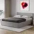 Lisbon Double Ottoman Bed with Storage - Grey, Faux Leather
