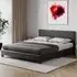 Lisbon King Size Bed Frame - Black, Faux Leather