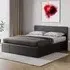 Lisbon King Size Ottoman Bed Frame with Storage - Black, Faux Leather