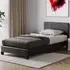 Lisbon Single Bed Frame - Black, Faux Leather