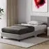Lisbon Single Bed Frame - Grey, Faux Leather