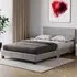 Lisbon Small Double Bed Frame - Grey, Faux Leather