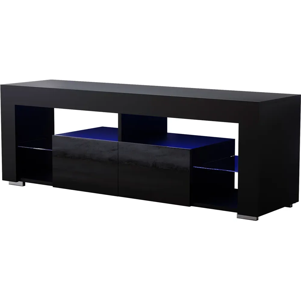 Luna 2 Drawer 2 Shelf LED TV Unit - Black