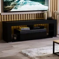 Luna 2 Drawer 2 Shelf LED TV Unit - Black