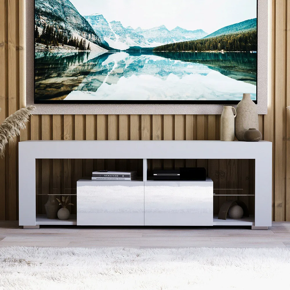 Luna 2 Drawer 2 Shelf LED TV Unit - White