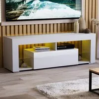 Luna 2 Drawer 2 Shelf LED TV Unit - White