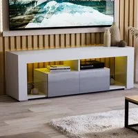 Luna 2 Drawer 2 Shelf LED TV Unit - White, Grey