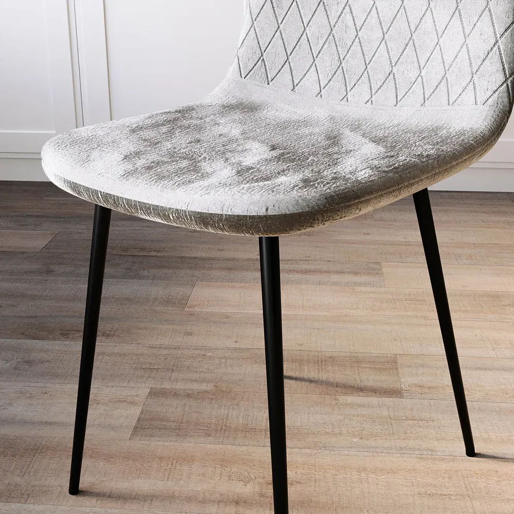 Luton Set of 2 Dining Chairs - Grey, Fabric