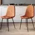 Luton Set of 2 Dining Chairs - Orange, Fabric