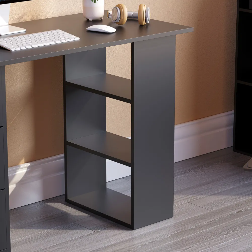 Mason Computer Desk with Storage - Black