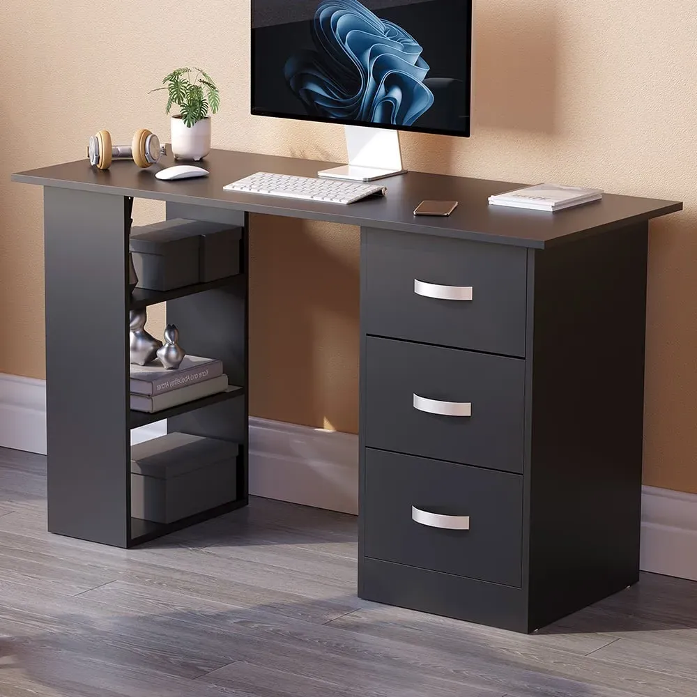 Mason Computer Desk with Storage - Black