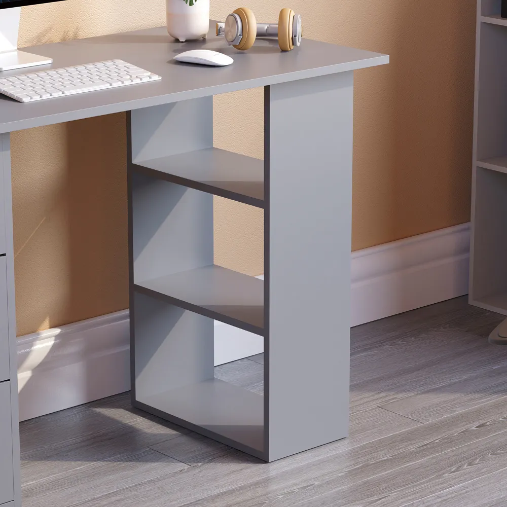 Mason Computer Desk with Storage - Grey