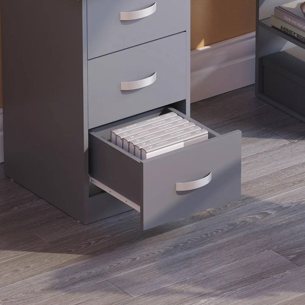 Mason Computer Desk with Storage - Grey
