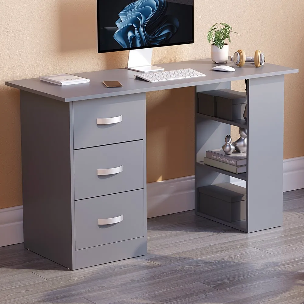 Mason Computer Desk with Storage - Grey