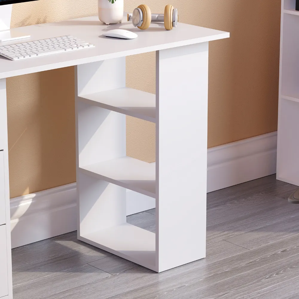 Mason Computer Desk with Storage - White