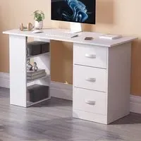 Mason Computer Desk with Storage - White